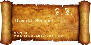 Hlavati Norbert névjegykártya